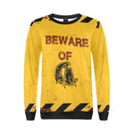 BEWARE All Over Print Crewneck Sweatshirt for Women