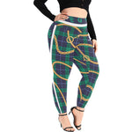 PLAID IN GOLD Plus Size High Waist Leggings