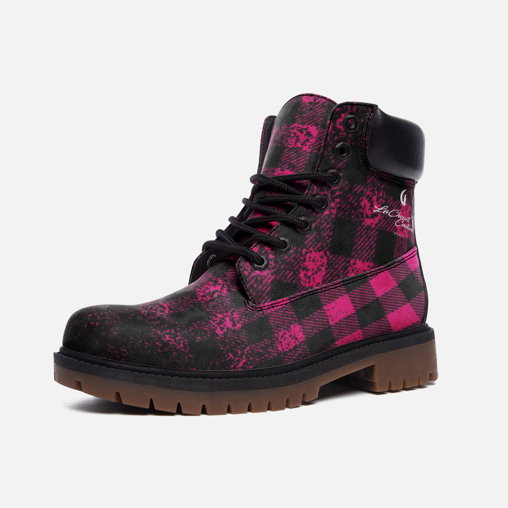 DUSTY PLAID GRAPE Casual Leather boots TB