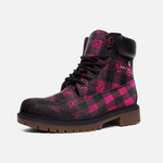 DUSTY PLAID GRAPE Casual Leather boots TB