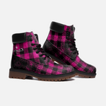 DUSTY PLAID GRAPE Casual Leather boots TB