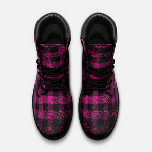 DUSTY PLAID GRAPE Casual Leather boots TB