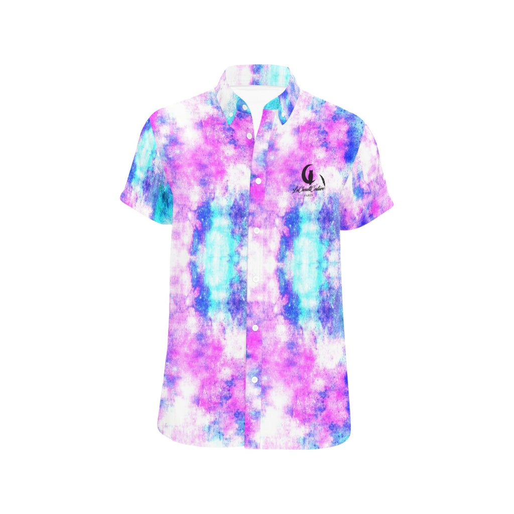 COLORFULL Men's All Over Print Short Sleeve Shirt