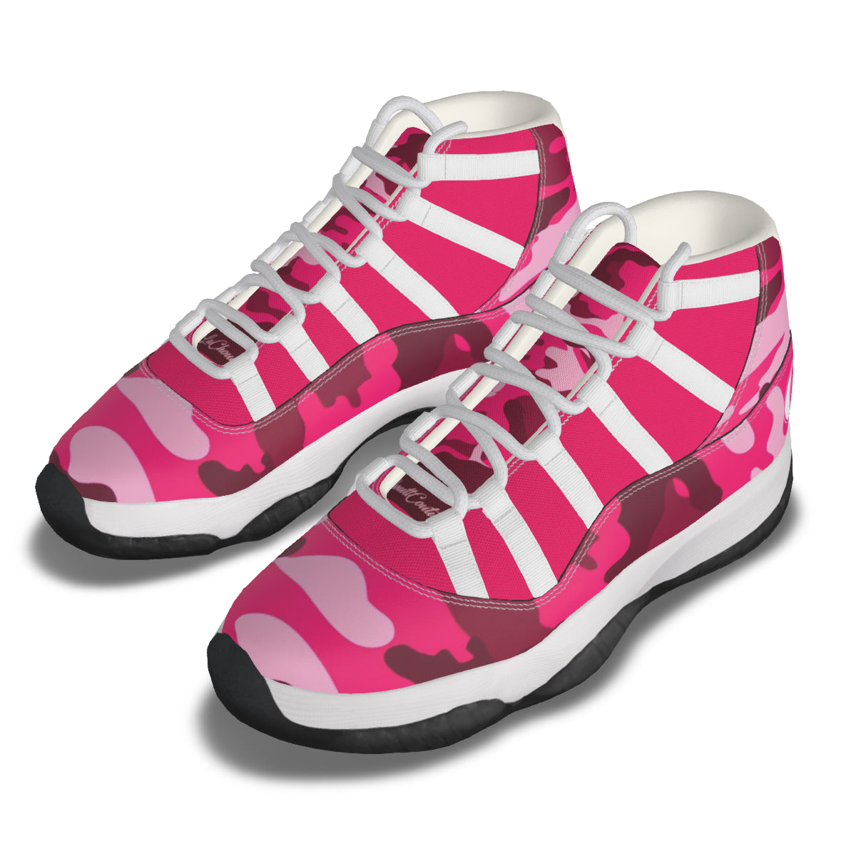 CAMOUFLAGE PINKISH Men's High Top Basketball Shoes