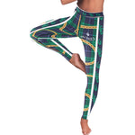 PLAID IN GOLD New Low Rise Leggings (Flatlock Stitch)