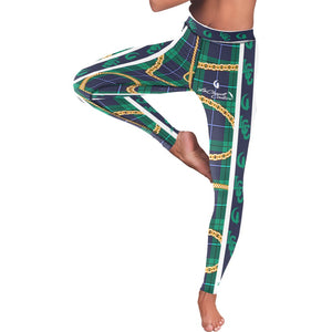 PLAID IN GOLD New Low Rise Leggings (Flatlock Stitch)