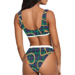 PLAID IN GOLD Sport Top & High-Waisted Bikini Swimsuit
