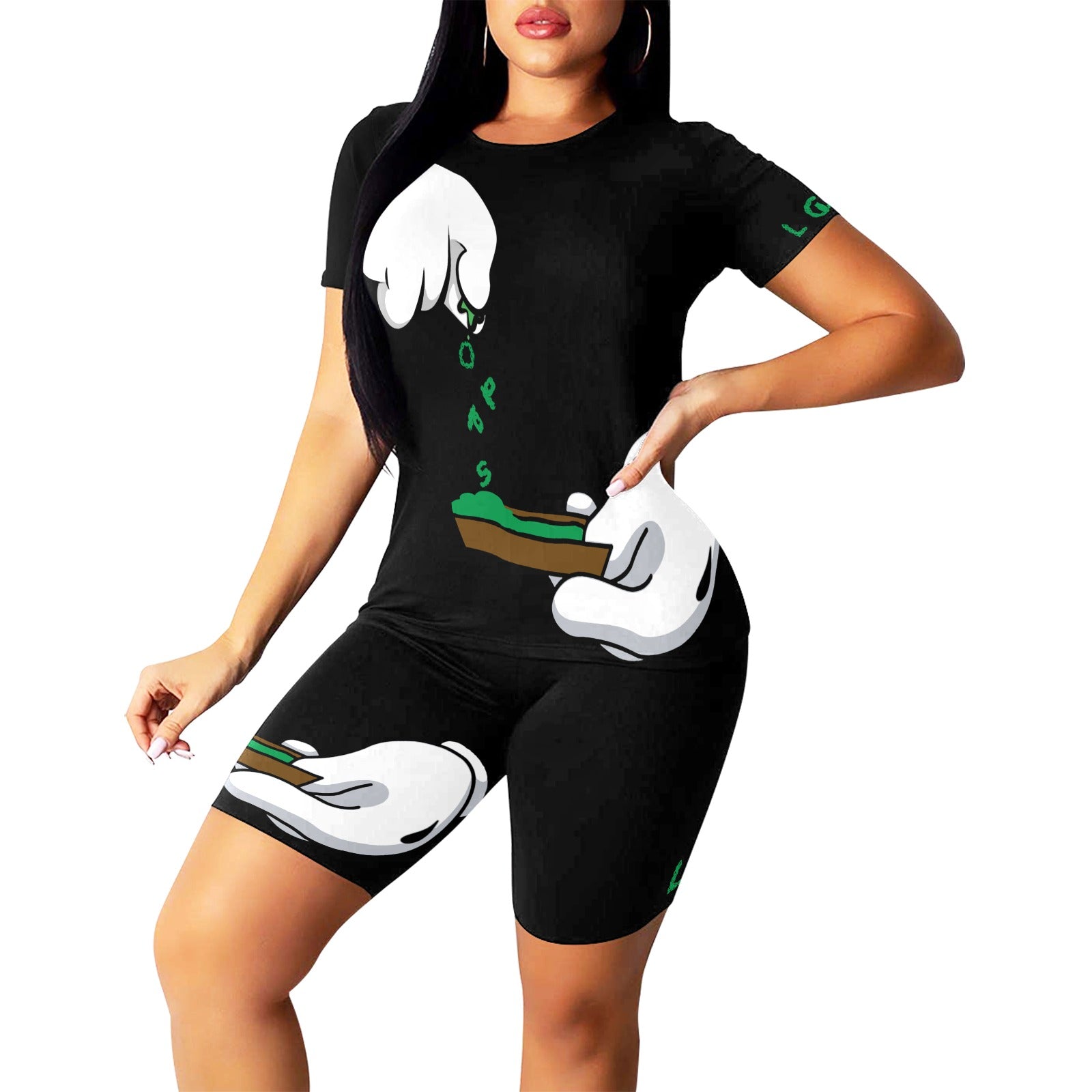 BURN THE OPPS Women's Short Yoga Set