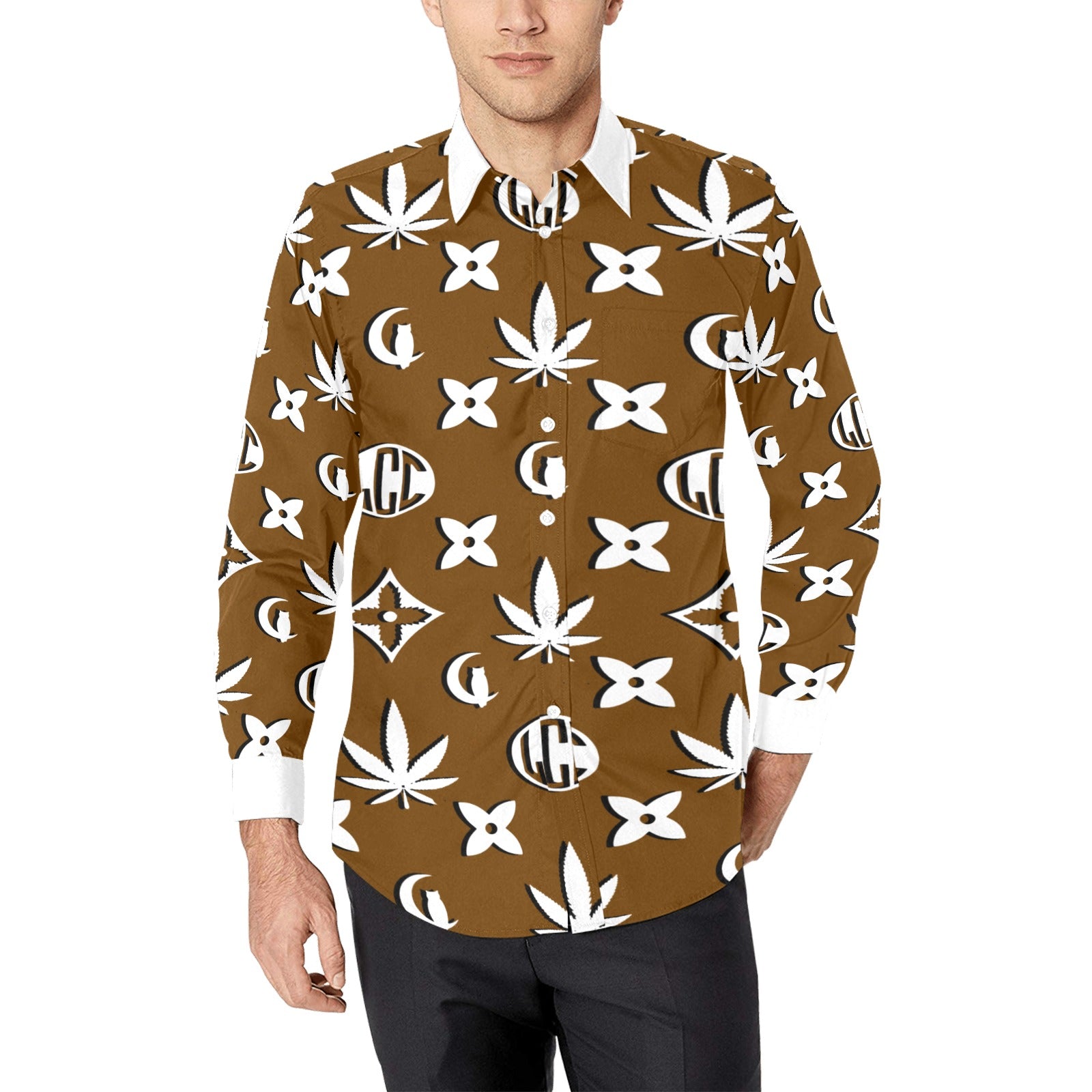 LCC WEEDY Men's Casual Dress Shirt