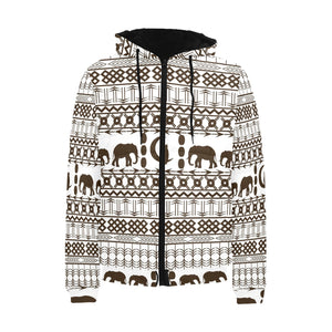 ELEPHANT ORNEMENT Men's Padded Hooded Jacket