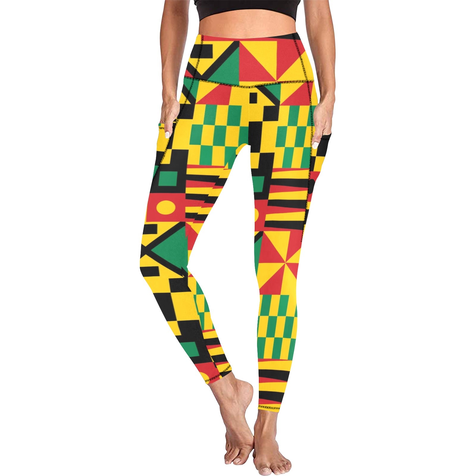 KENTE BUTAN Leggings with Pockets