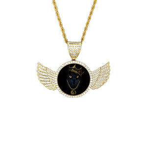 LaChouett king Wings Gold Pendant with Rope Chain