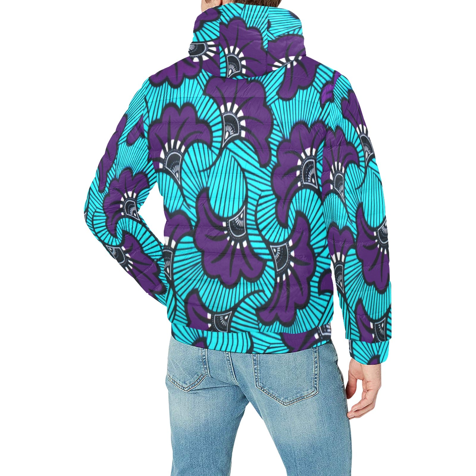 AFRIKAN FLORAL PADDED HOODIE JACKET