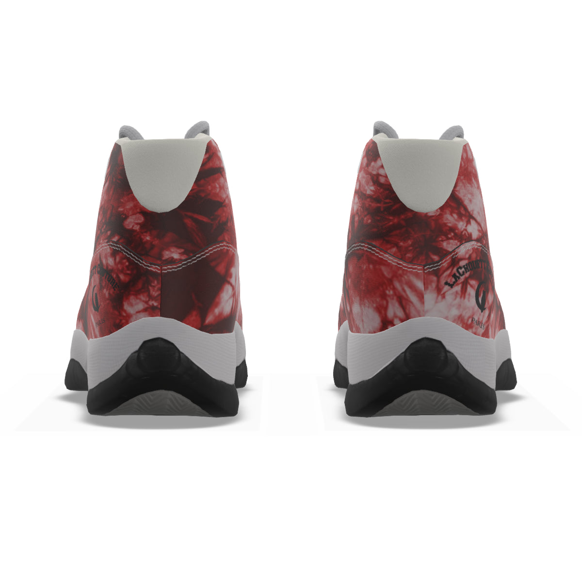 TIE DYE RED Men's High Top Basketball Shoes