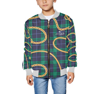 PLAID IN GOLD Kids' Bomber Jacket