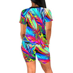 FEATHER COLORING Women's Short Yoga Set