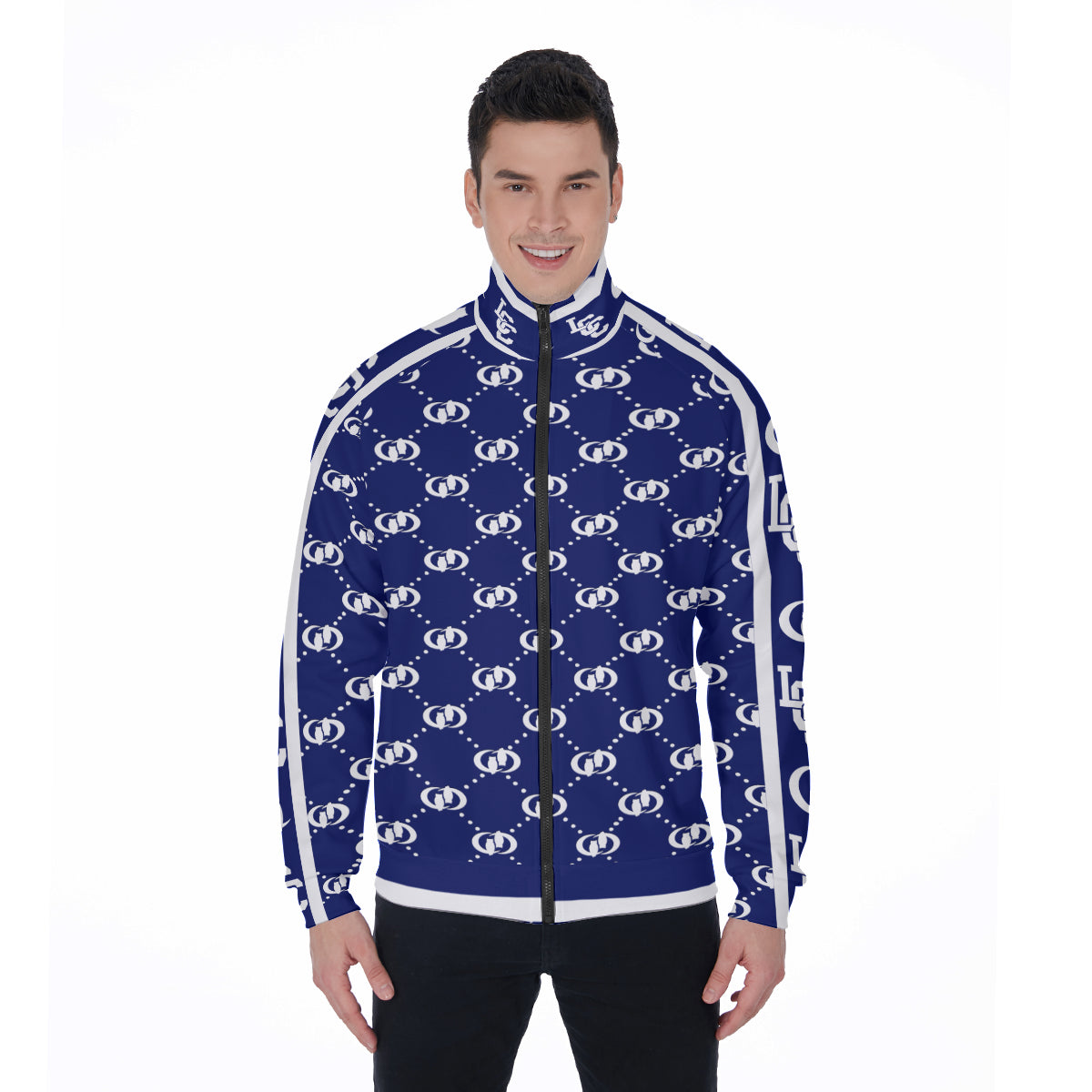 EXCELLENCE NAVY Stand Collar Jacket