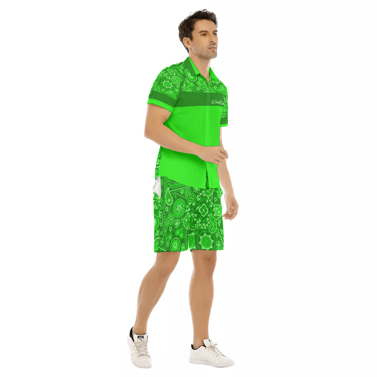 BANDANA VIRAL GREEN Men's Short Sleeve Shirt Sets