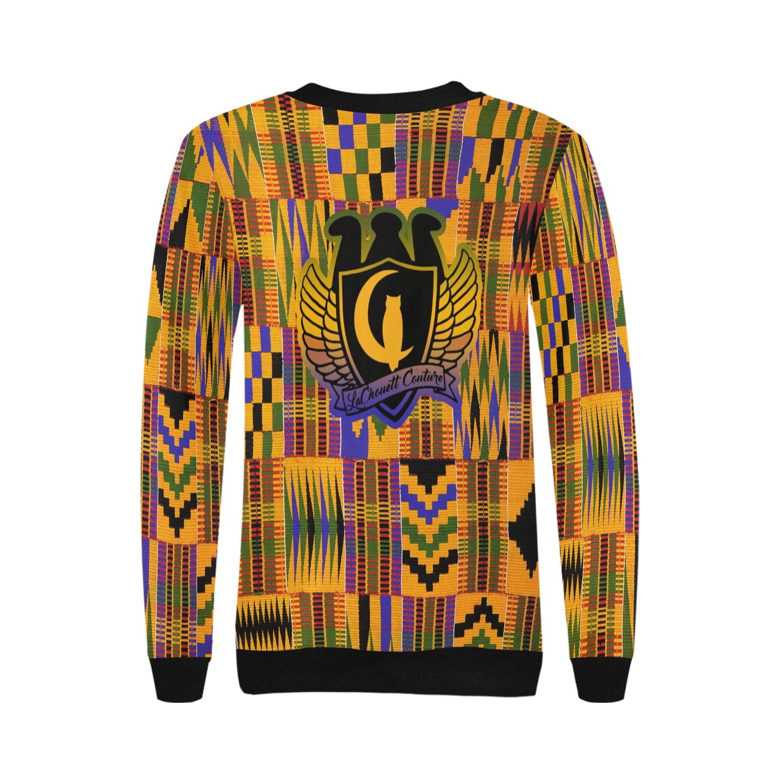 KENTE ATEF Women's Rib Cuff Crew Neck Sweatshirt (Model H34)
