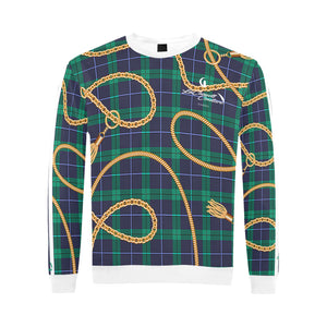 PLAID IN GOLD All Over Print Crewneck Sweatshirt for Men
