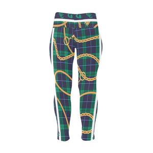PLAID IN GOLD Plus Size High Waist Leggings