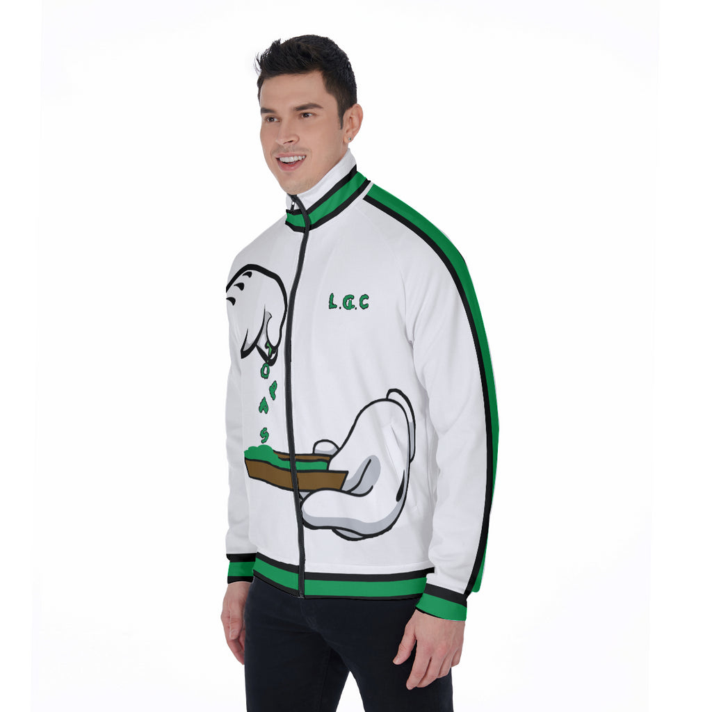 BURN THE OPPS WHT Stand Collar Jacket