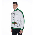 BURN THE OPPS WHT Stand Collar Jacket