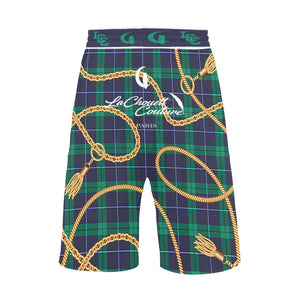 PLAID IN GOLD Men's All Over Print Casual Shorts