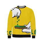 BURN THE OPPS Rib Cuff Crew Neck Sweatshirt