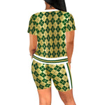 ARLEQUIN GREEN Women's Short Yoga Set