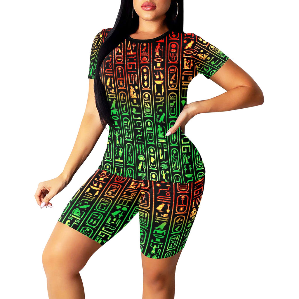 RASTAGLYPHIK Women's Short Yoga Set