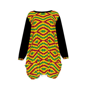 KENTE FRACTAL  Women's Loose Crew Neck shirt