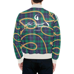 PLAID IN GOLD Quilted Bomber Jacket for Men
