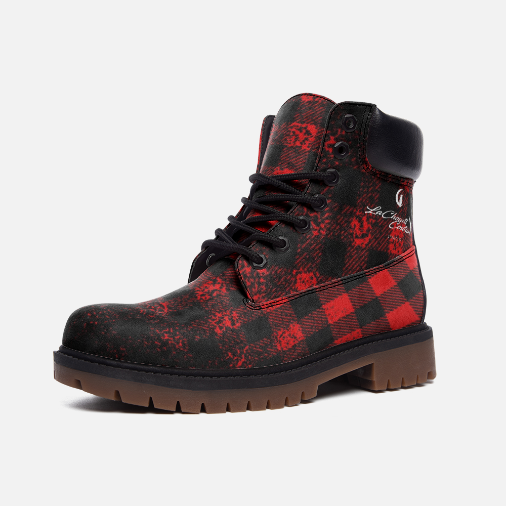 DUSTY PLAID RED Casual Leather boots TB