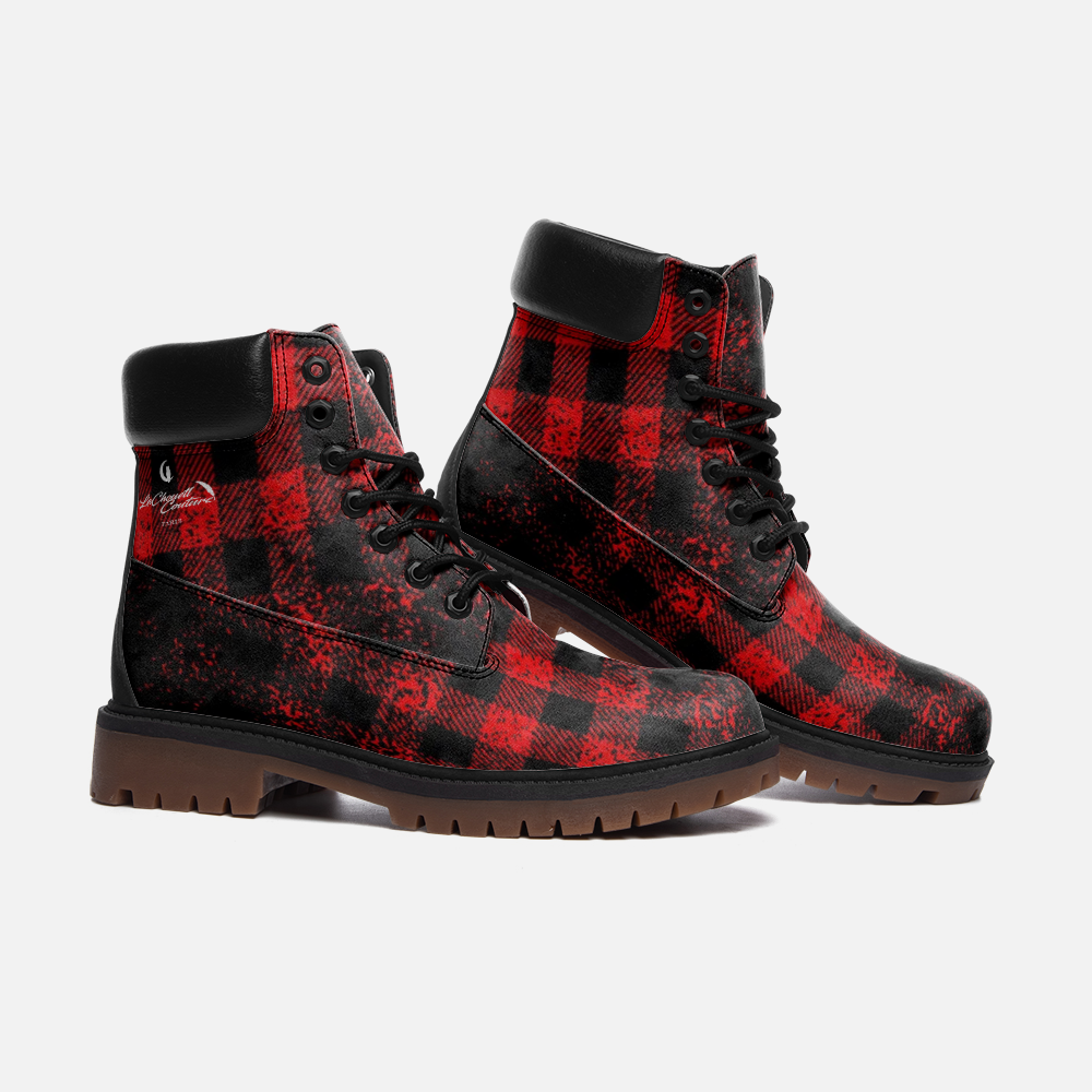 DUSTY PLAID RED Casual Leather boots TB
