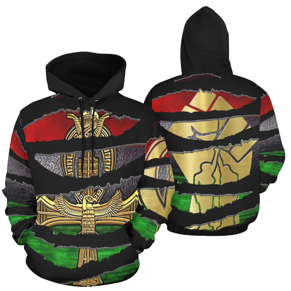 RBG ANKH F RIPPED All Over Print Hoodie