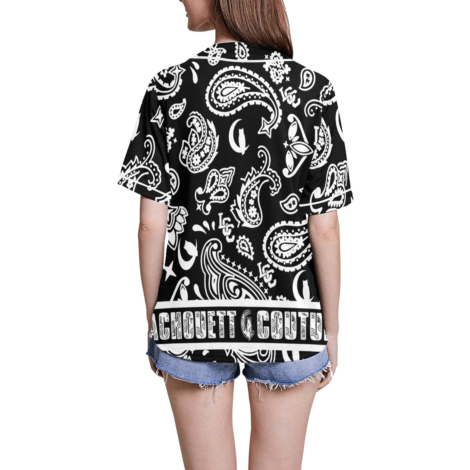 BANDANA PAISLEY All Over Print Baseball Jersey for Women