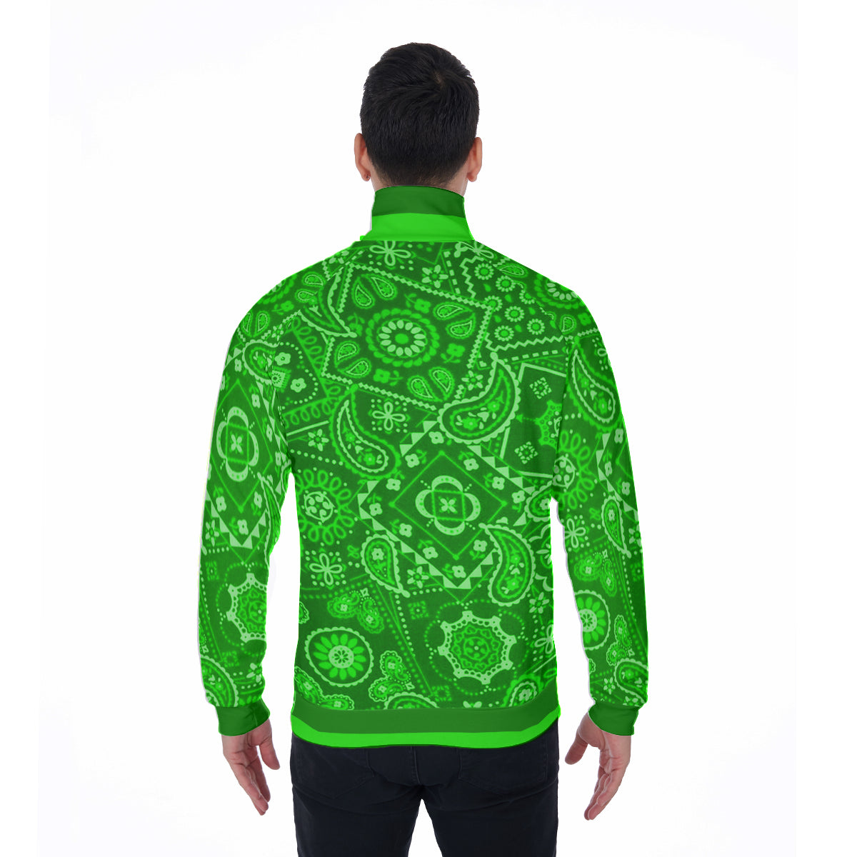 BANDANA VIRAL GREEN Stand Collar Jacket