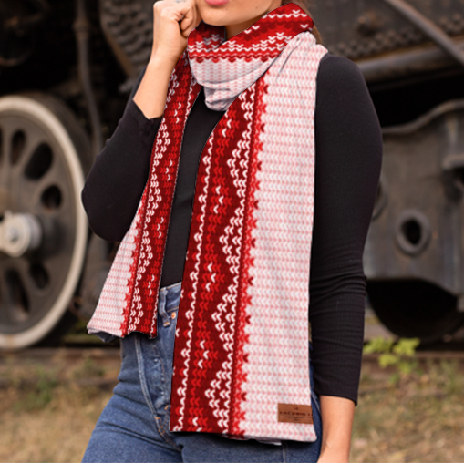 LCC KNITTED RED Velvet Scarf