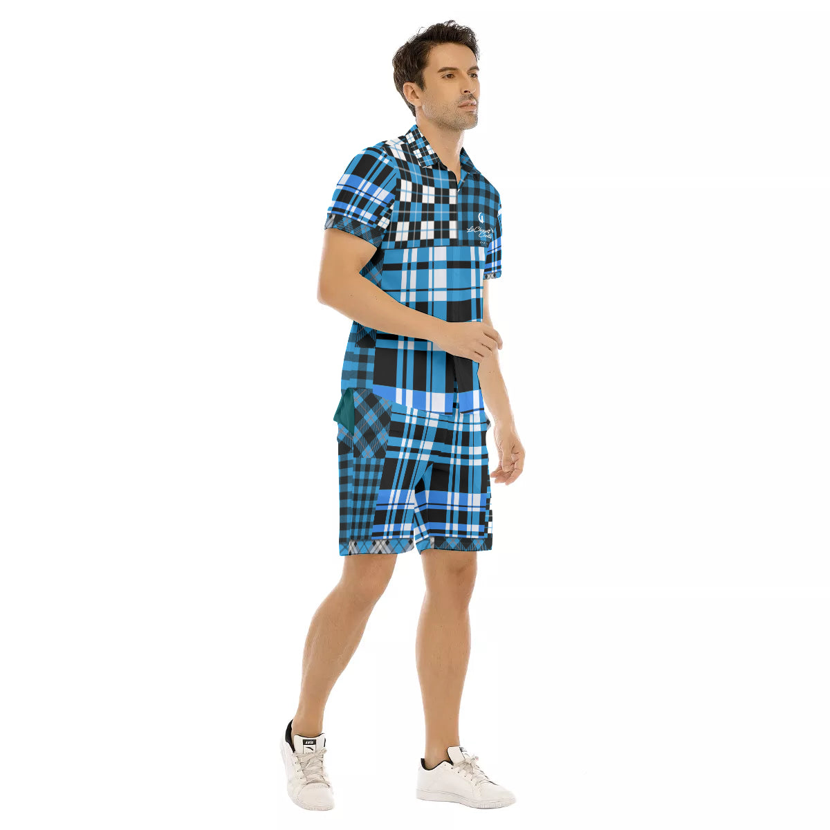 FLEXIN PLAID TRQSE Men's Short Sleeve Shirt Sets