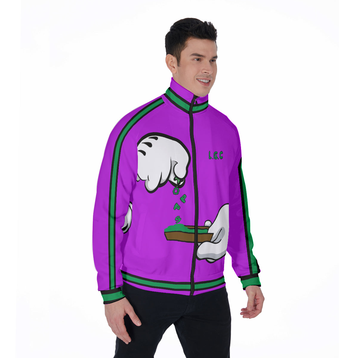 BURN THE OPPS PRPLE Stand Collar Jacket