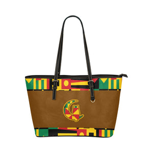 KENTE BUTAN Leather Tote Bag/Large