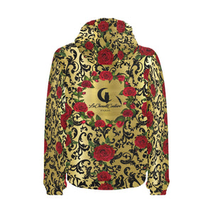 RED ROSES GOLD Men's Padded Hooded Jacket