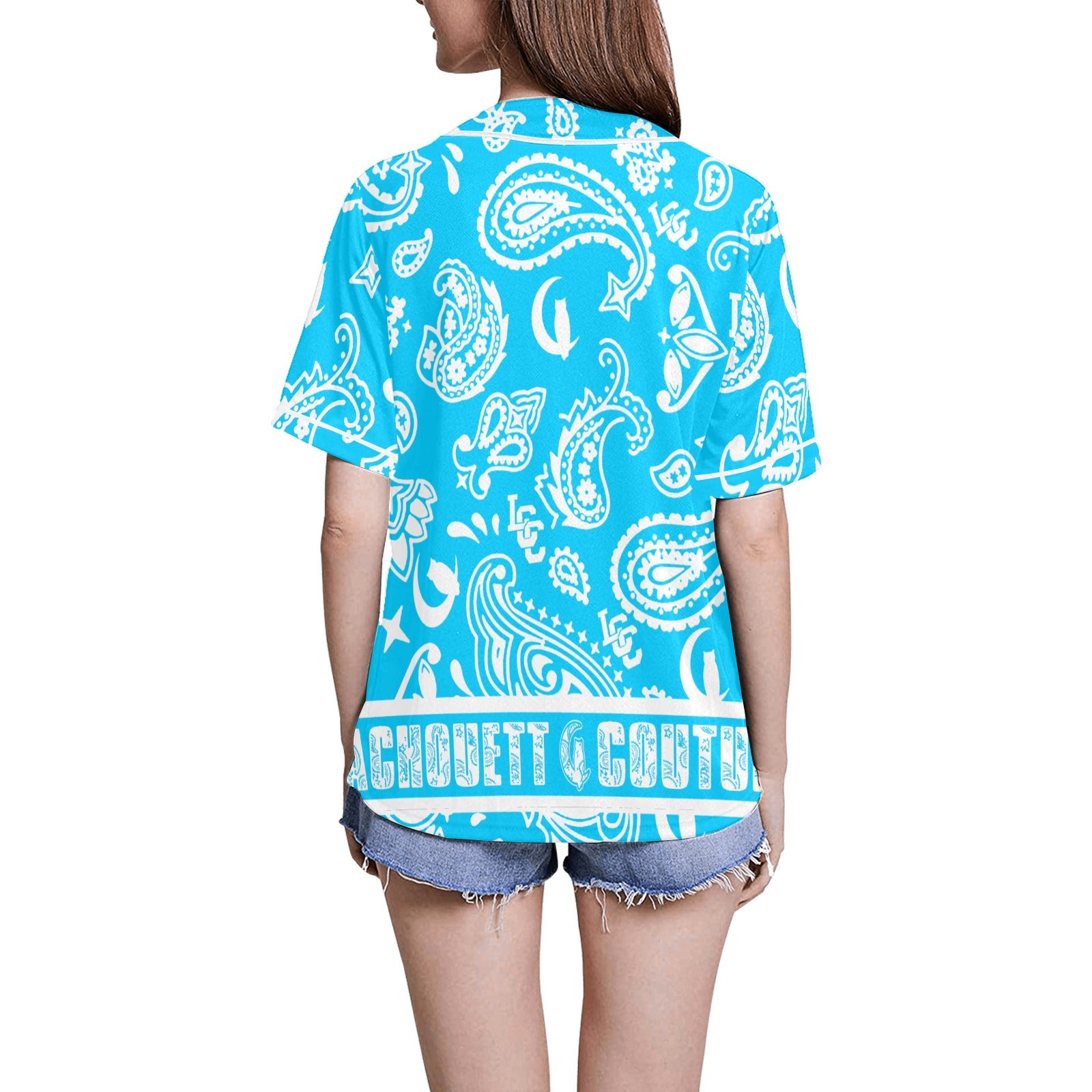 BANDANA PAISLEY All Over Print Baseball Jersey for Women