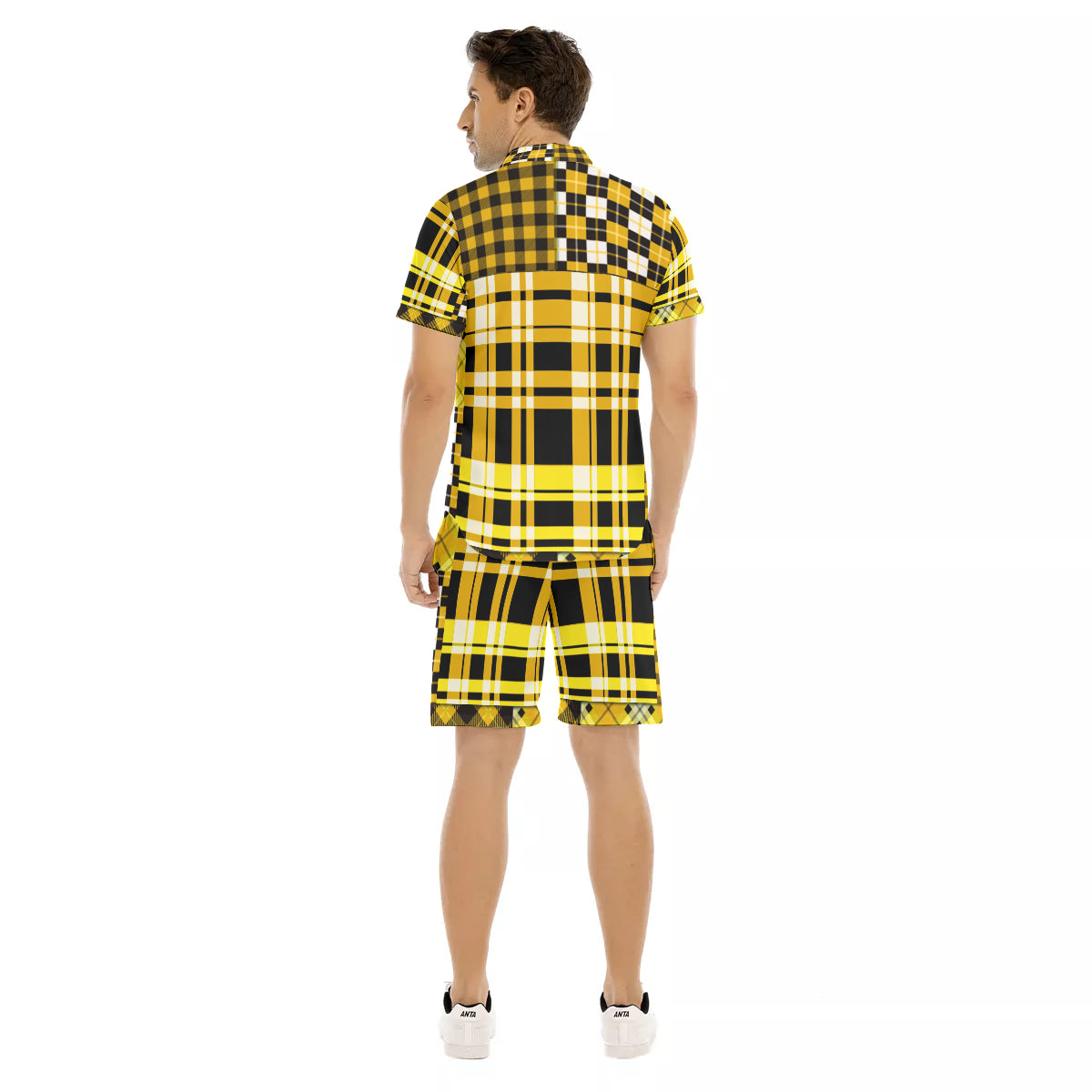 FLEXIN PLAID YLW Men's Short Sleeve Shirt Sets