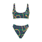 PLAID IN GOLD Sport Top & High-Waisted Bikini Swimsuit