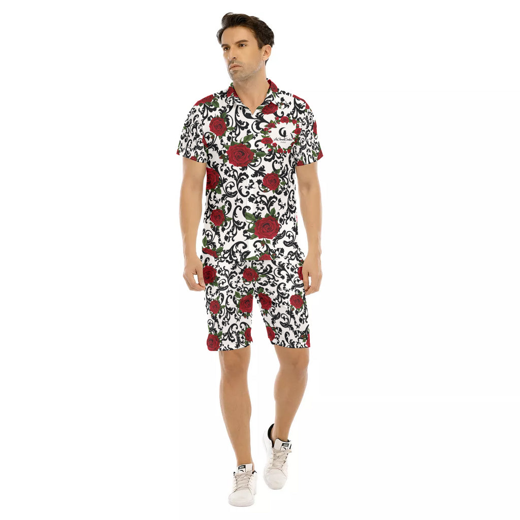 RED ROSES Men's Short Sleeve Shirt Sets