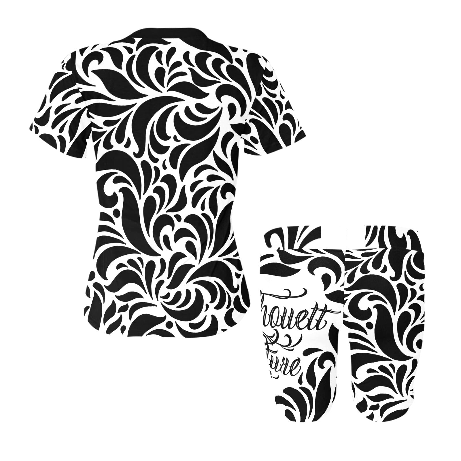 GORGIOUS LEAF WHT Women's Short Yoga Set