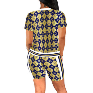 ARLEQUIN BLUE Women's Short Yoga Set