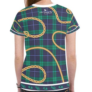 PLAID IN GOLD New All Over Print T-shirt for Women